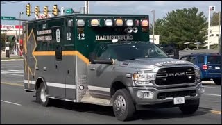 Harrisonburg Rescue Squad Ambulance 42 Responding September 2022 [upl. by Anawqahs98]