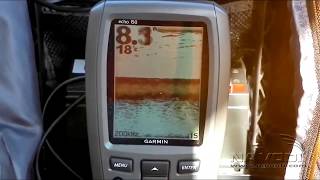 Garmin echo 150 DualBeam Fishfinder Review [upl. by Anitrebla]