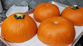 ROASTED PUMPKINS  How To Cook Pumpkins  Easy Baked Pie Pumpkins [upl. by Farrow]