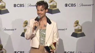 GRAMMYs Harry Styles Full Backstage Interview [upl. by Einalam]