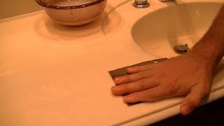 Restoring Cultured Marble Countertops  Polish Out Scratches Yourself [upl. by Bubb687]