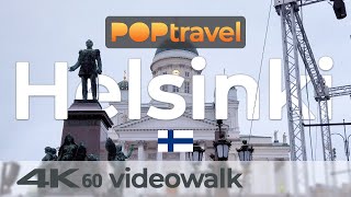 Walking in HELSINKI  Finland  Downtown in Winter  4K 60fps UHD [upl. by Malvino]