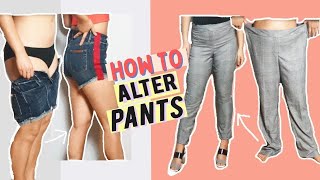 HOW TO ALTER PANTS TO FIT YOU PERFECTLY BASIC DIY ALTERATIONS [upl. by Erot]