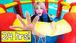 24 Hours In A Bounce House Challenge [upl. by Dow]