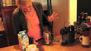 Nespresso Aeroccino Plus Frother Review Frothing Almond Milk [upl. by Neyugn]