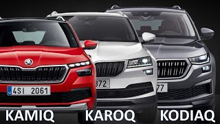 ŠKODA SUVs Comparison  Kamiq vs Karoq vs Kodiaq  See the differences [upl. by Annovy]