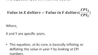 Macroeconomics Help Using CPI Values to Adjust for Inflation [upl. by Richie973]