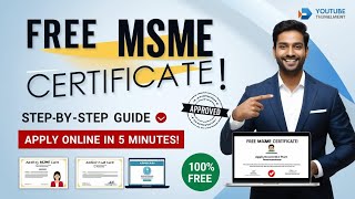 MSME Certificate Kaise Banaye  Free Online MSME Registration  Udyam [upl. by Nightingale]