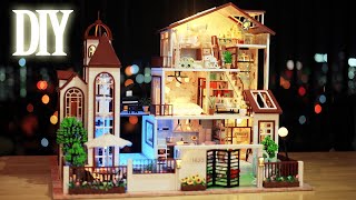 DIY Miniature Dollhouse Kit  Love You All The Way  Giaint Mansion With Pool [upl. by Sharp]