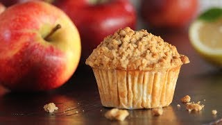 Apple Crumble Muffins Recipe  Streusel  How Tasty Channel [upl. by Eilahtan421]