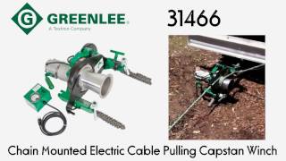 Greenlee 31466 Chain Mounted Electric Cable Pulling Capstan Winch [upl. by Arrec852]