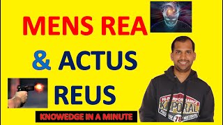 MENS REA and ACTUS REUS  Knowledge in a Minute  One Minute Video to Know a Concept [upl. by Eimma]