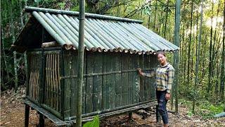 BAMBOO HOUSE How To Build Bamboo House 2021  Bushcraft vn  Ep39 [upl. by Animlehliw]