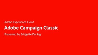 The Basics of Adobe Campaign Classic [upl. by Neenaj]