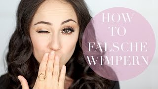 falsche Wimpern aufkleben I false lashes tutorial deutsch I Hatice Schmidt [upl. by Wemolohtrab]