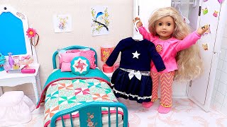 Doll morning routine with dress up and makeup  PLAY DOLLS [upl. by Billmyre]