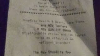 ShopRite Receipt [upl. by Ettebab36]